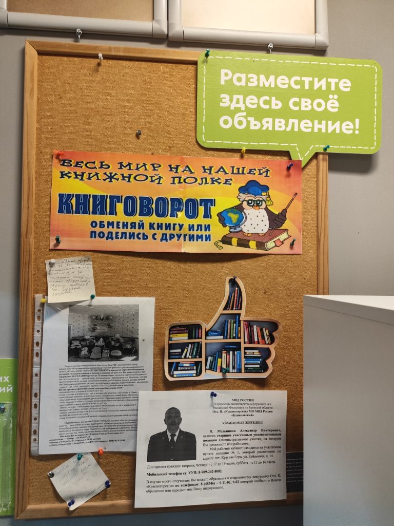 Книжный шкаф в Пятёрочке. Буккроссинг. Красная гора 2